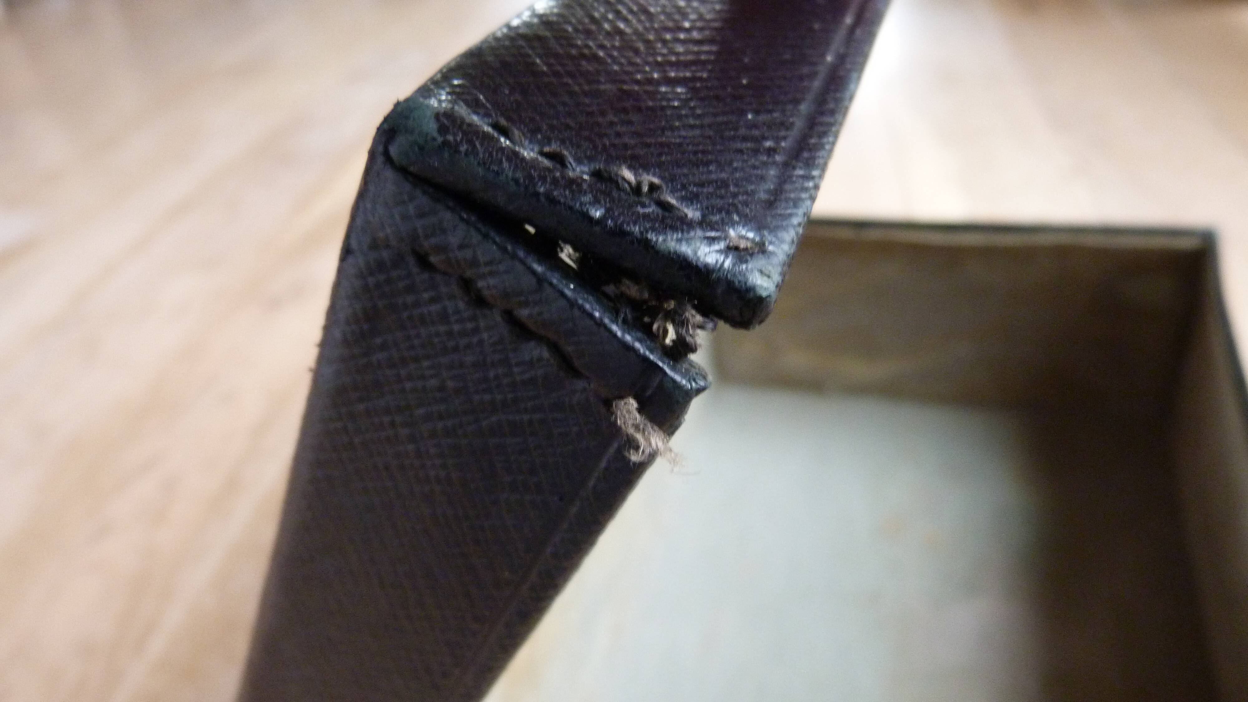 Old black suitcase