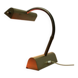 Mid-century brass swan neck table lamp in Hollywood Regency style from the 1960s.