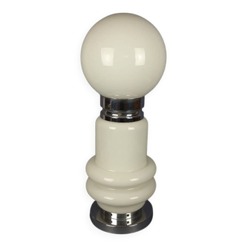 Murano glass table lamp by Nason, Birillo metal, Space Age design 1970.