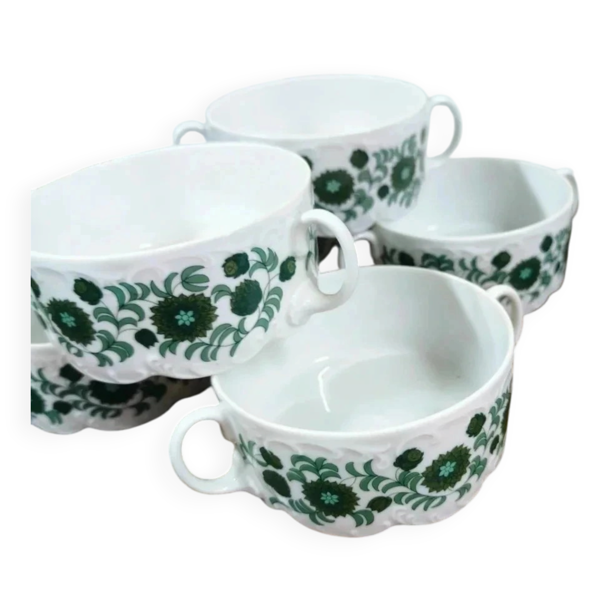 Bouillon bowls, vintage soup Rosenthal Monbijou Giscard