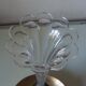 French antique crystal bronze and brass cornet soliflore vase from the early 1920s.
