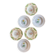 Set of 6 mismatched antique deep plates.