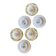 Set of 6 mismatched antique deep plates.