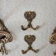 4 antique patented bronze coat hooks – Napoleon III rococo style