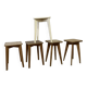 Série de 5 tabourets d'atelier en bois vintage