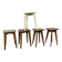Série de 5 tabourets d'atelier en bois vintage