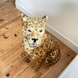 Old leopard faience-ceramic art deco vintage