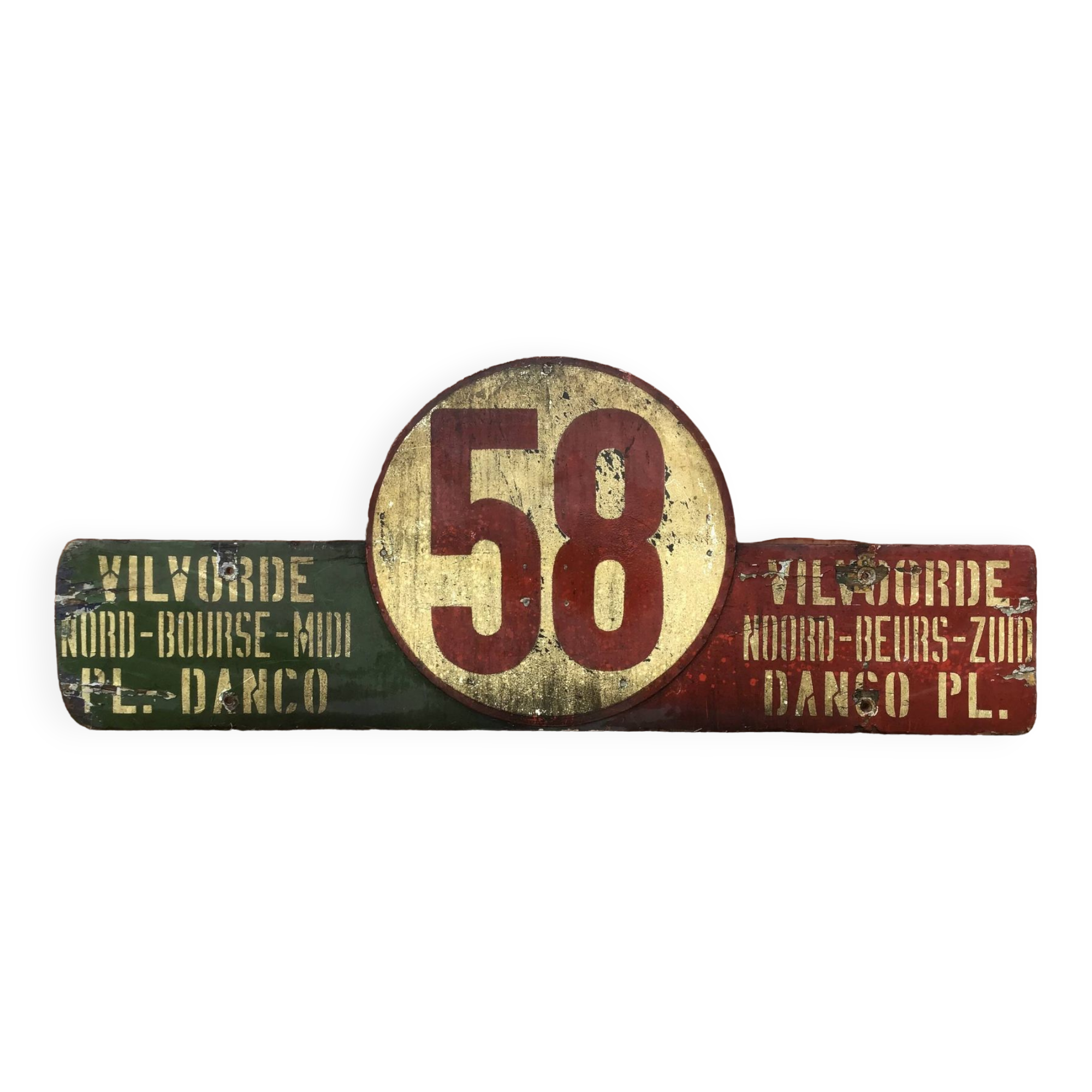 Old Brussels tram nameplate sign