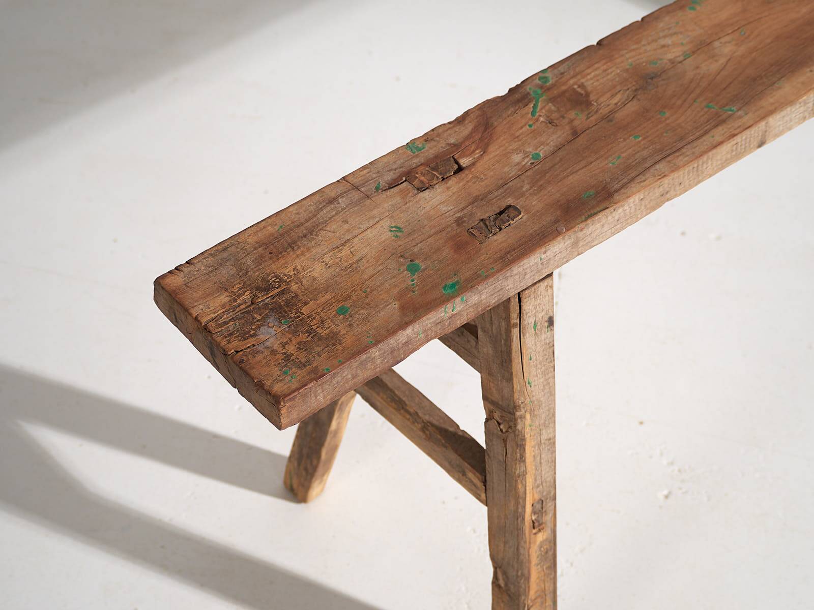 Antique solid wood bench (c.1870) #74