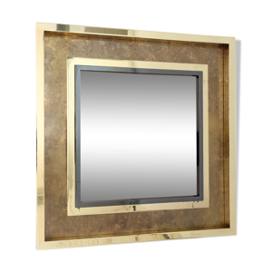 Miroir en laiton gravé
