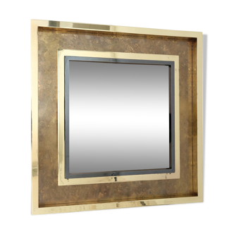 Miroir en laiton gravé  108x108cm