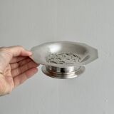 Antique silver-plated shell-shaped butter dish