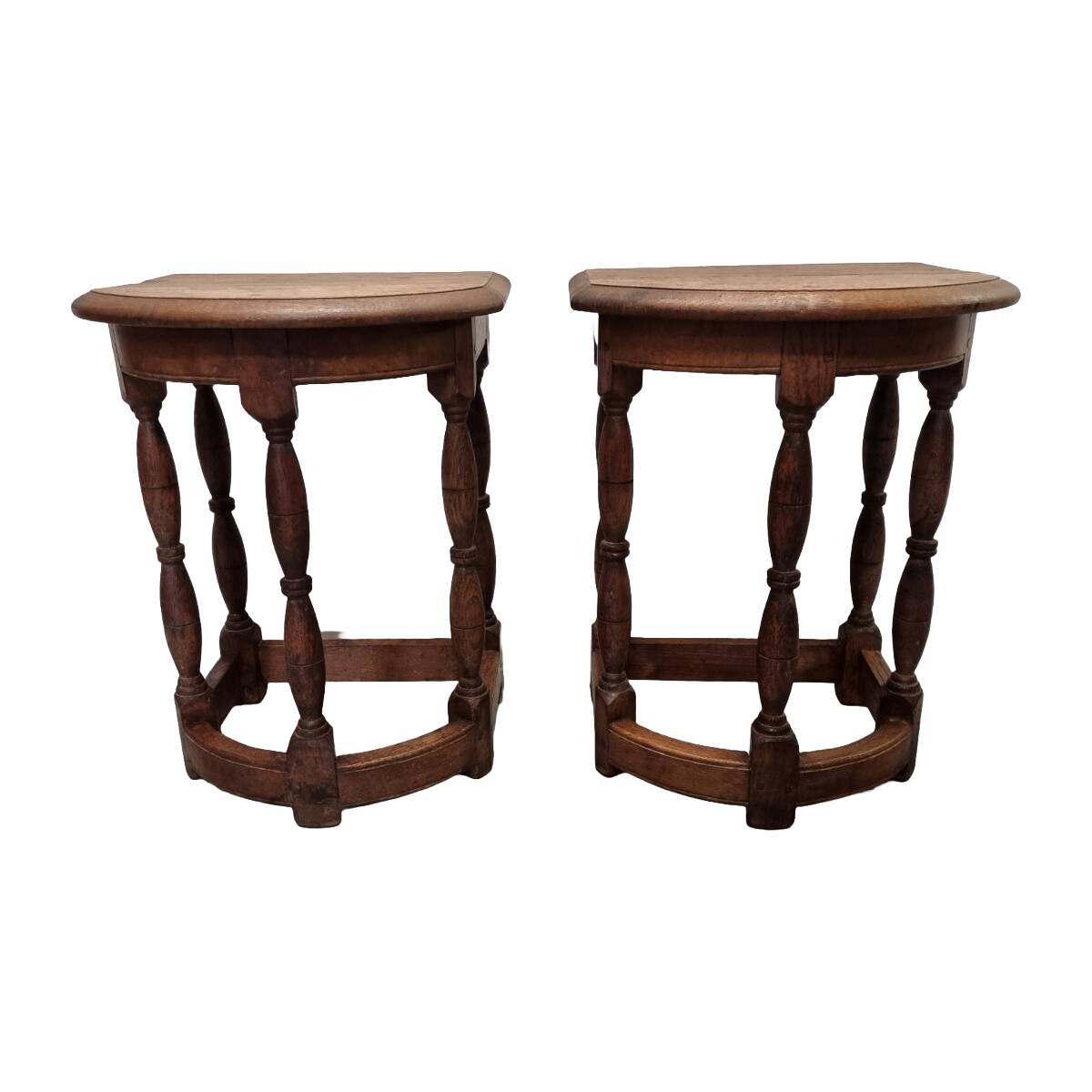 Antique English Oak Wall Or Statue Tables, 2nd Half Of The 19th Century