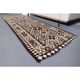 1970s Vintage Turkish Hand-Knotted Wool Cotton White Runner Rug 98x284