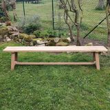 Solid oak farm bench