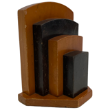 Art Deco bookends wood minimalist design set
