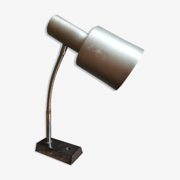 Lampe de bureau vintage en métal et bois