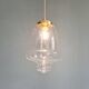 Vintage pendant light in transparent bubbled glass, 70s
