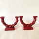Pair of double ceramic candlesticks, 1950s