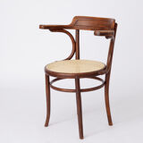 Vintage desk chair bentwood Viennese braid Fischel Austria