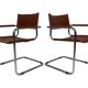 Set of 4 Bauhaus cantilever chairs cognac leather and chrome Design