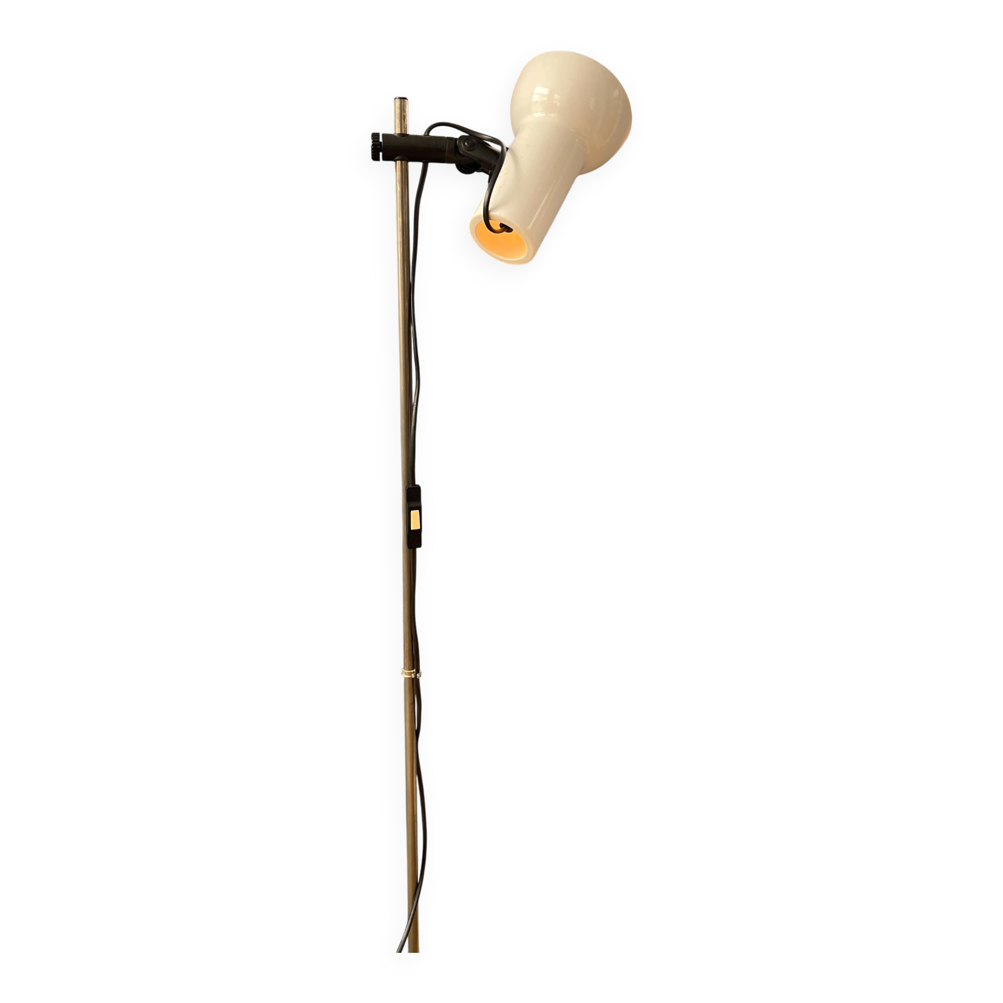 Small white mid-century floor lamp