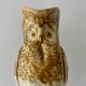 Pichet - carafe vintage en barbotine en forme de hiboux