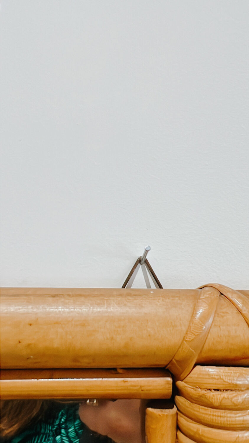 Rattan mirror wall cloakroom 70x35cm