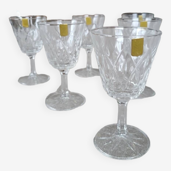 Lot 6 crystal glasses from Reims