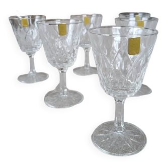 Lot 6 crystal glasses from Reims