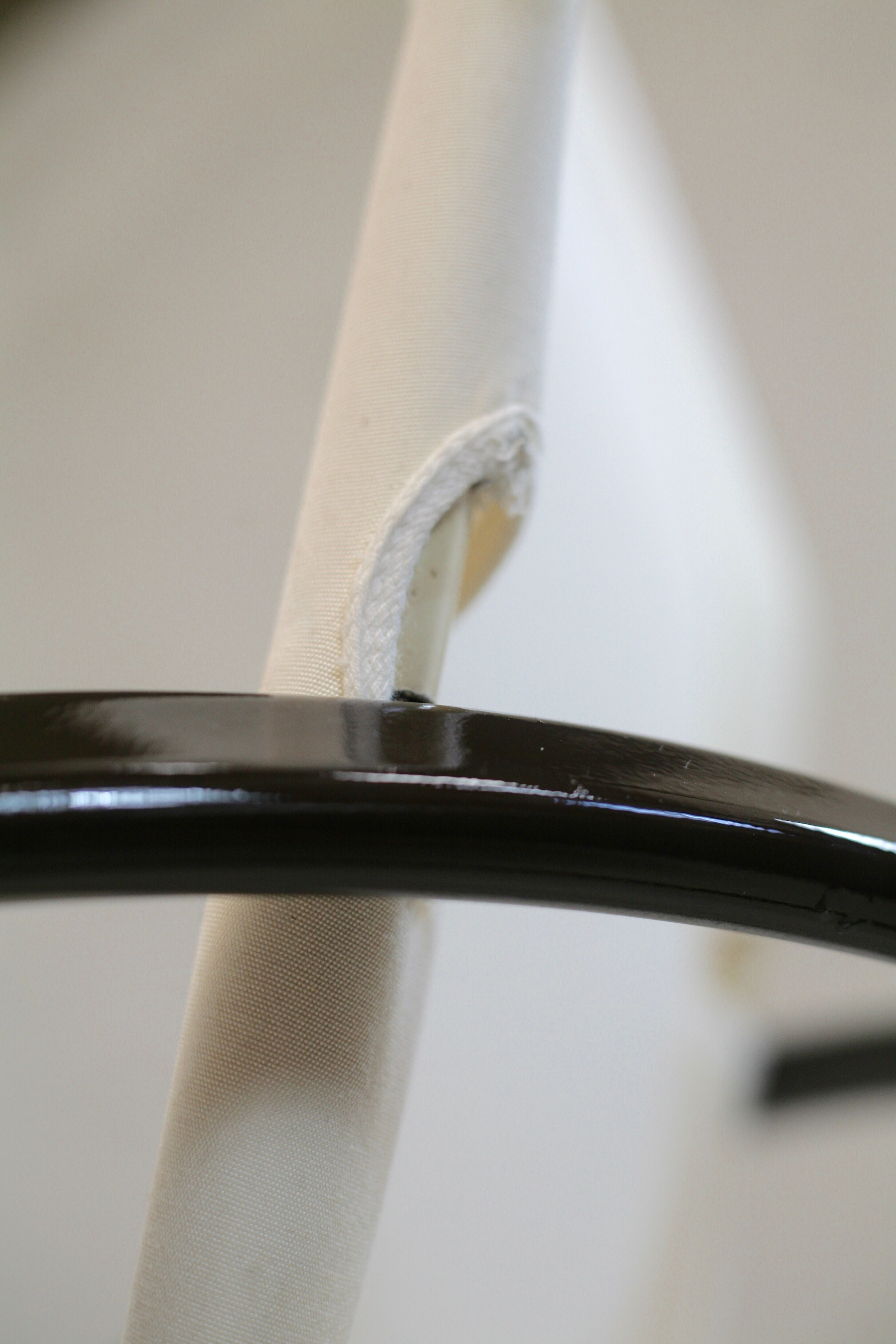 Roger Lecal rocking long chair, Jetstar model, brown lask and canvas, France, 1975