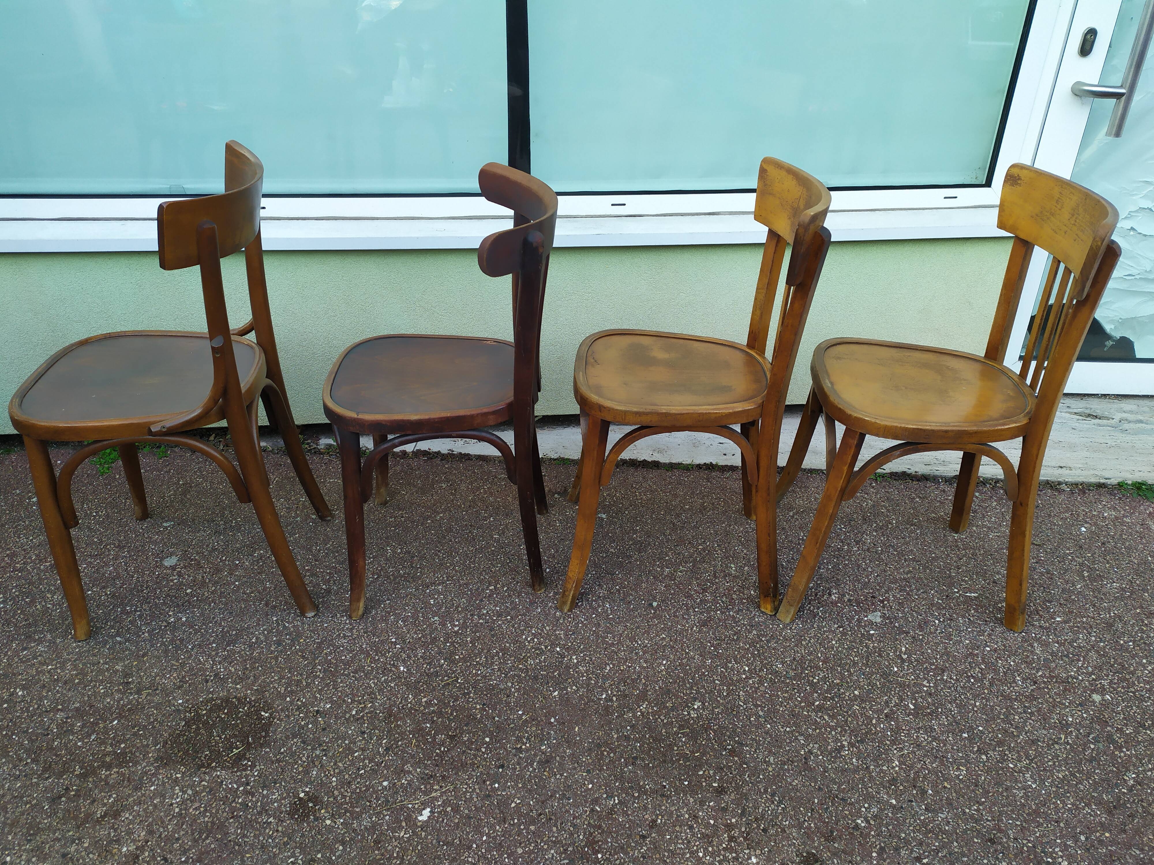Ensemble de 4 chaises de bistrot - vintage - bar