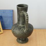 Black vase of antique inspiration in the shape of an amphora, 50s or 60s, vintage