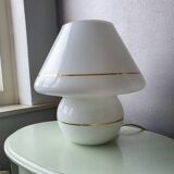 All-glass mushroom lamp with golden lines
