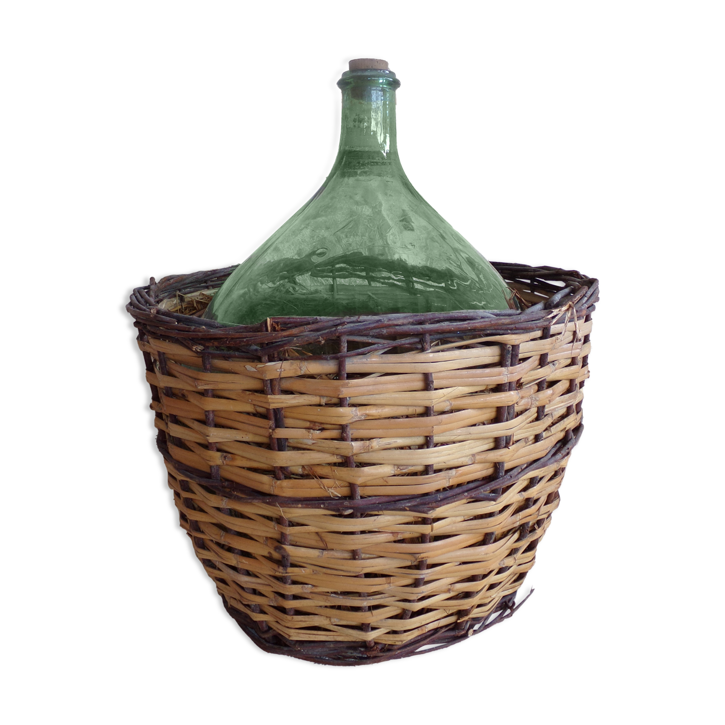 Dame-jeanne in her basket