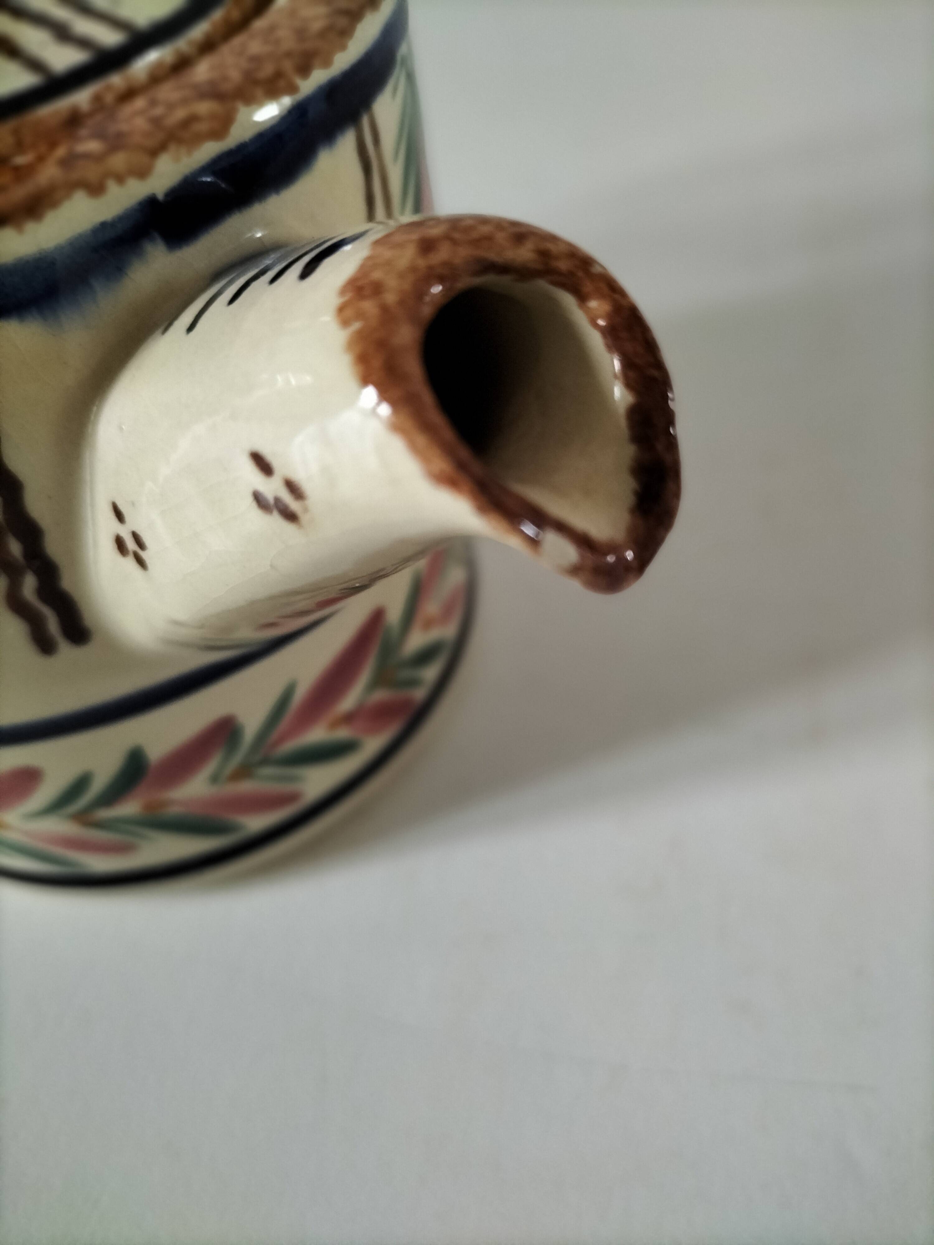 HB Quimper teapot and sugar bowl set