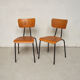 Série de 12 chaises en métal et bois