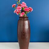Large textured dark ceramic vase