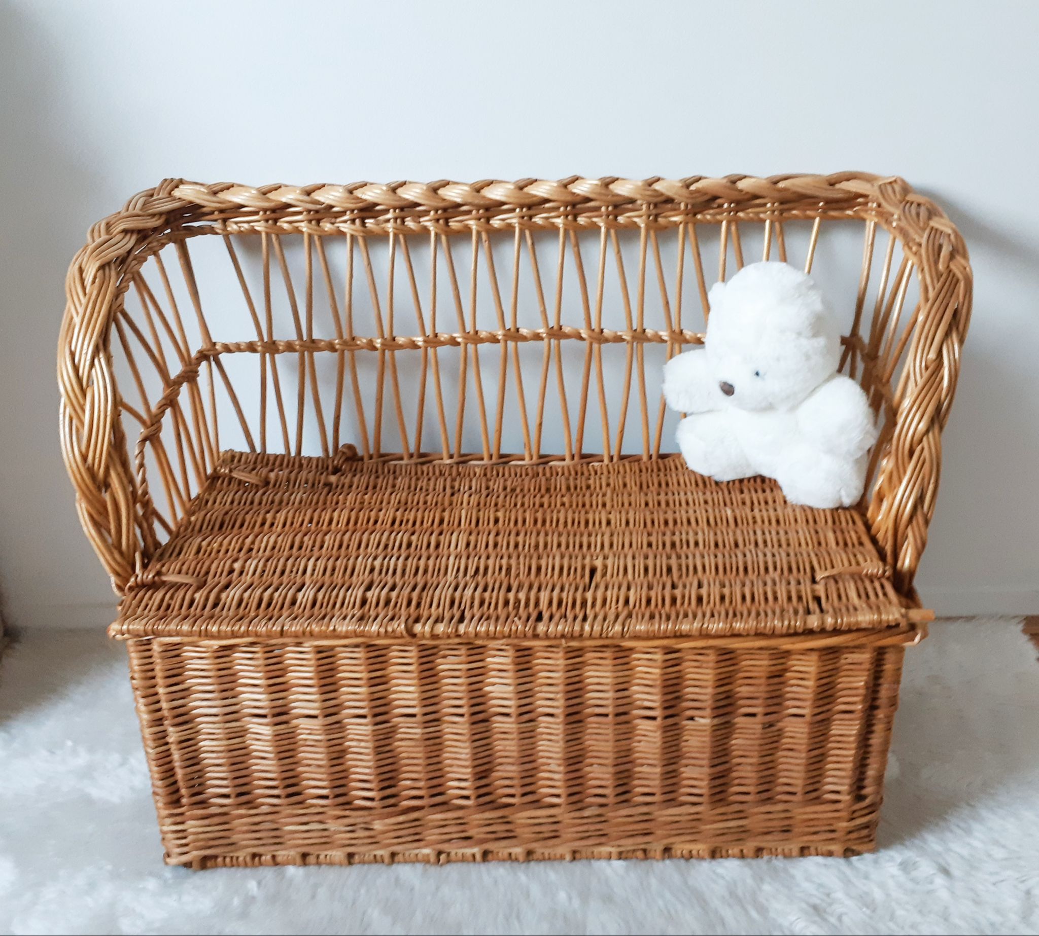 Old toy chest in rattan