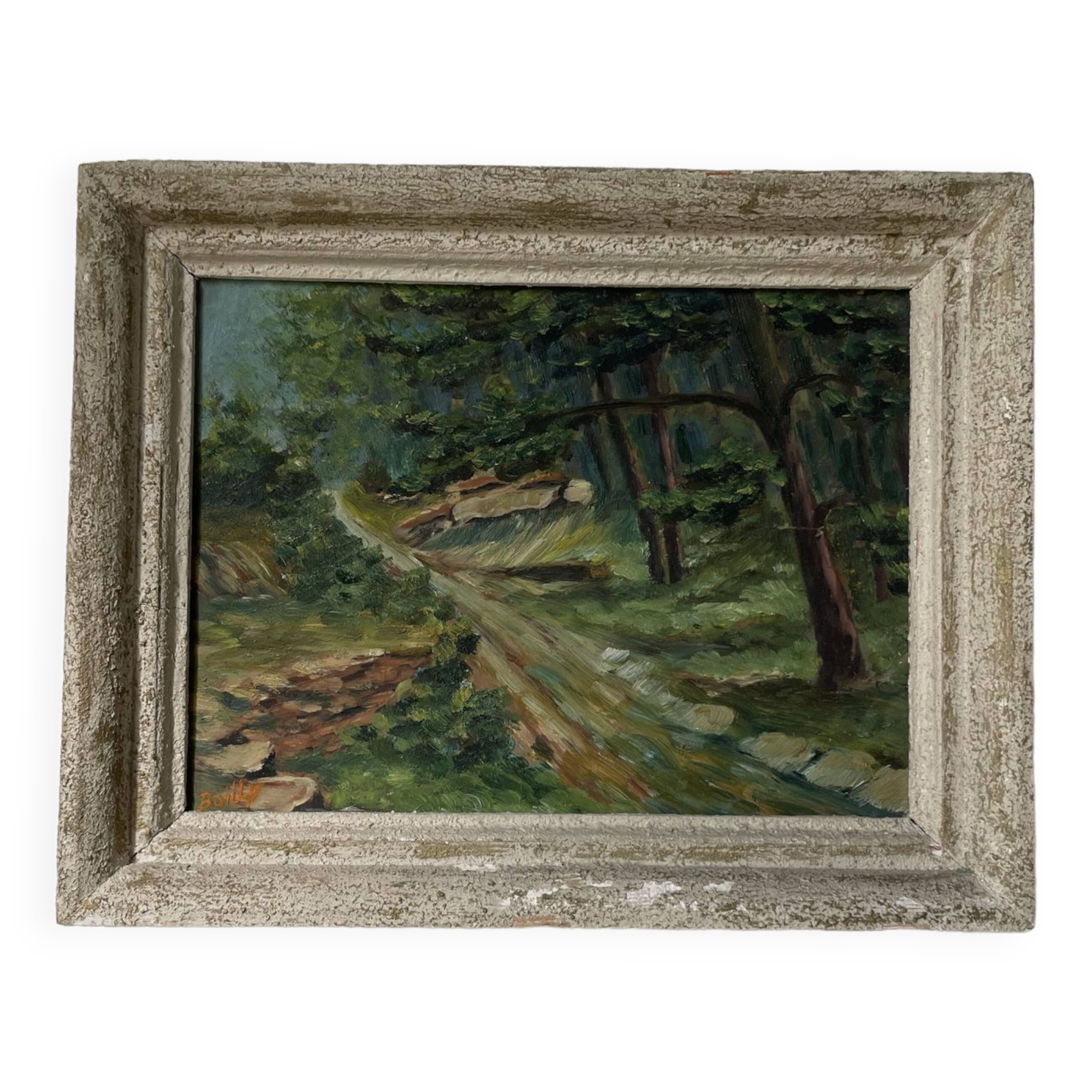 Oil painting walk in the Bailly forest