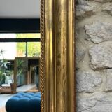 Antique mirror 173/94.5cm Louis-Philippe with a pediment and beaded overmantel.