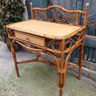 Vintage bamboo and rattan dressing table 1950s 1960s