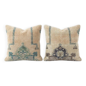 Set of 2 vintage Turkish cushion covers 51x51 cm