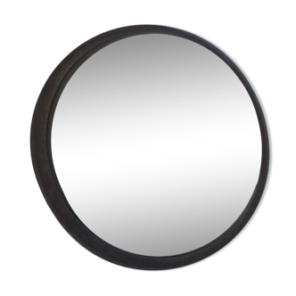 Miroir rond vintage en velours