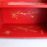 Black and red chinoiserie wardrobe – illuminated vintage furniture