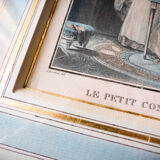 Framed engraving "Le petit conseil" by Janinet