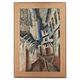 Modernist oil on canvas "Ohrid" by Aleksandar Jeremic Cibe, 1959