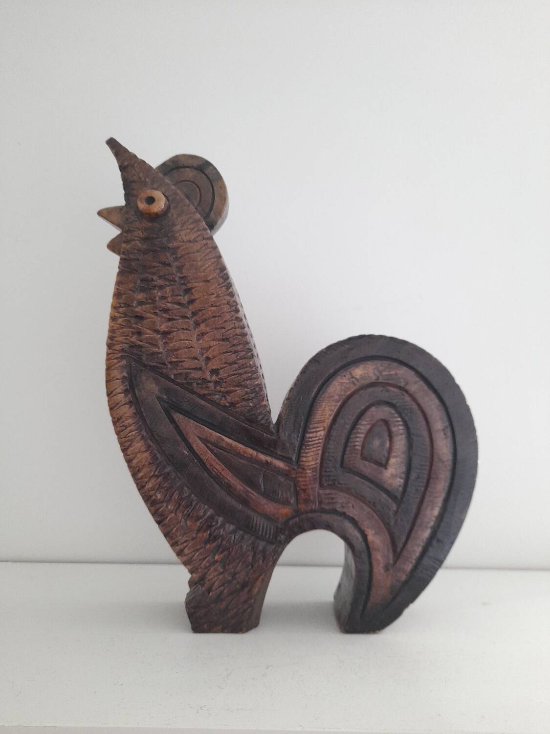 Large ceramic rooster sculpture 1970s