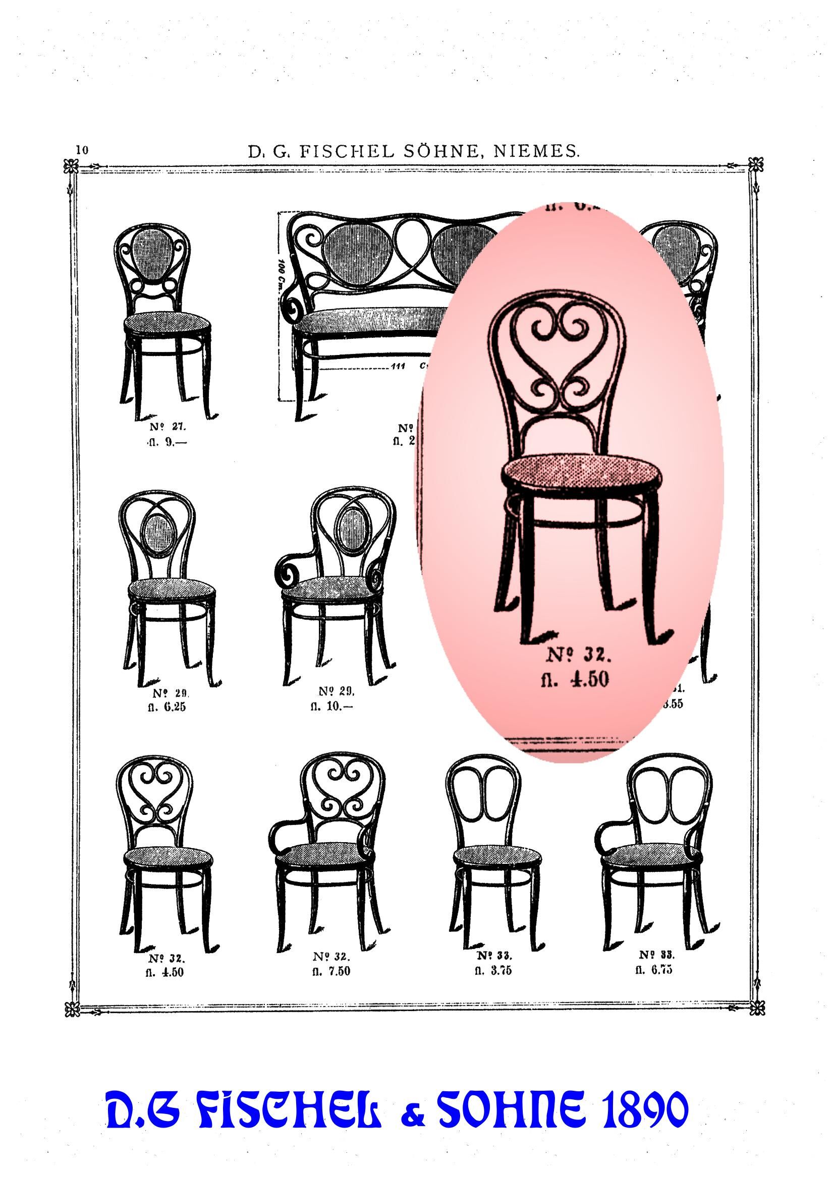 Fischel bistro chair Art Nouveau 1880 canne, wood-curved