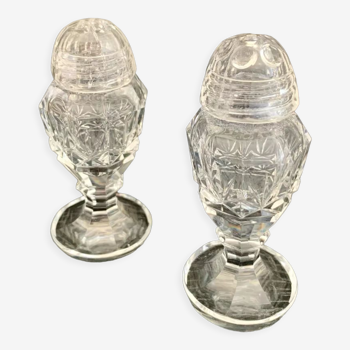 Duo de salière et poivrière en cristal